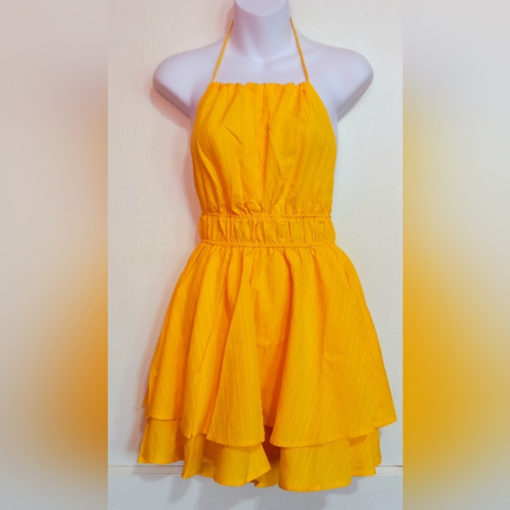 🛍️ BUNDLE ONLY 🛍️NWT SHEIN Sunny Yellow Halter Romper